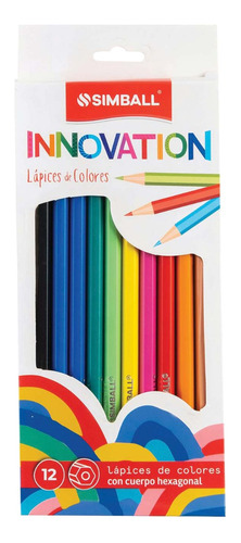 Lapices De Colores X12 Innovation Simball Escolar Trazo Multicolor