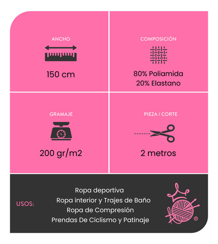Tela Lycra Dupont Elástica Para Confección Pieza 2 Metros