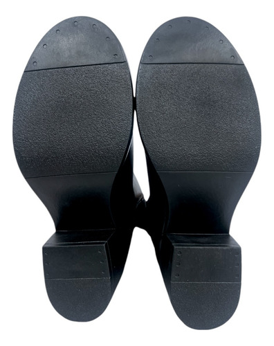 Botin Cierre Lateral Moda Biker Hebilla Tacón Ancho Urbanos