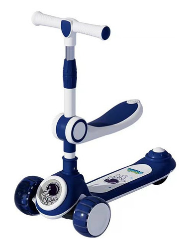 Scooter 2 En 1, Spaceman, Rueda Con Luz Y Sonido, 3 Colores Color Azul Spaceman