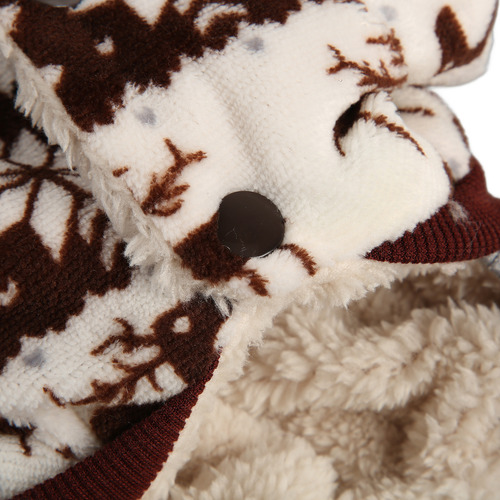 Chaqueta Navideña Para Perro Con Capucha, Gruesa, Copo De Ni