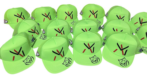 Gorras Trucker Personalizada Con Tu Logo O Imagen Aqui V2 Amarillo Fluor Frente Blanco Unica Lisa