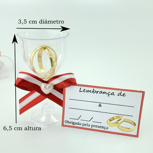 Lembrancinha Casamento Tacinha Com Aliancinhas - Kit Com 200