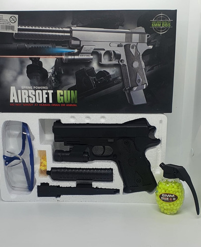 Pistola A Balines Laser Silenciador 2112a3 Mas 500 Balines