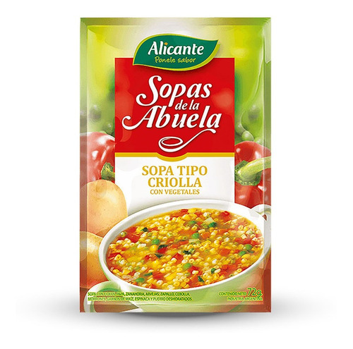 Alicante Sopas De La Abuela Criolla Con Vegetales X 72 Gr
