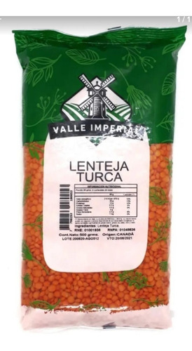 Lenteja Turca - Valle Imperial - 500 Grs. Origen Canadá.