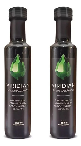 Aceto Balsamico Viridian Vinagre Vino Blanco 250ml Pack X2