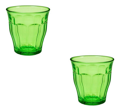 Juego De 6 Vasos Vidrio Templado De Colores 25 Cl. Picardie Color Verde claro