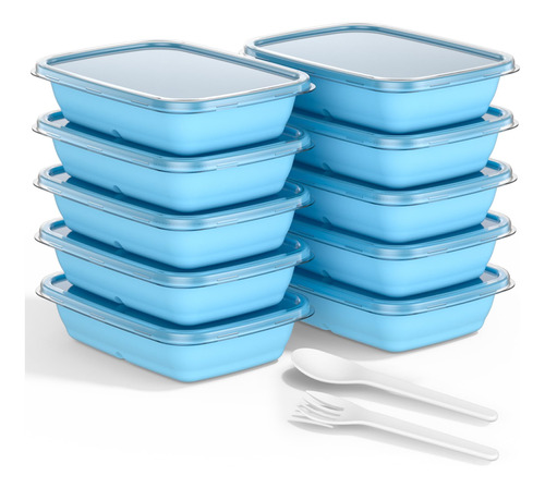 10 Pack Bento Caja De Almuerzo, Contenedor De Prepa Frnrv