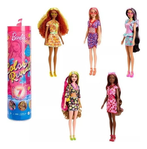 Barbie Color Reveal Con Set De 7 Sorpresas Muñeca Mattel