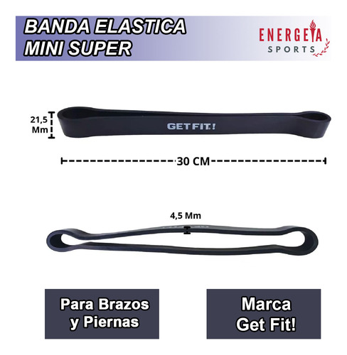Banda Elástica Get Fit Mini Super Band 30cm Inten Medio Alta