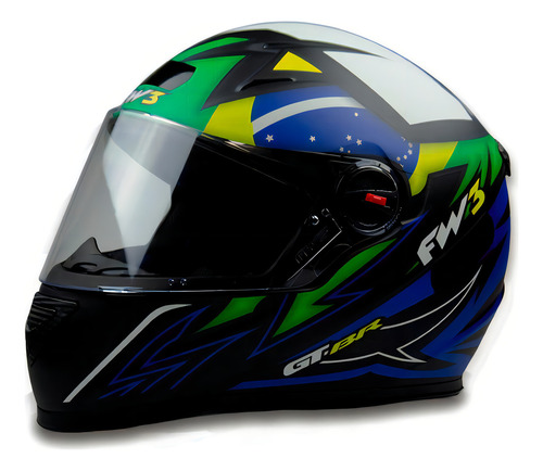 Capacete Fechado Preto Fosco Moto Gtn Brasil Com Viseira Fw3 Tamanho do capacete 58