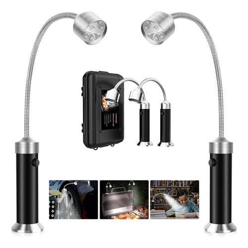 Set De 2 Luces Led Para Barbacoa Lámpara Magnética Portátil