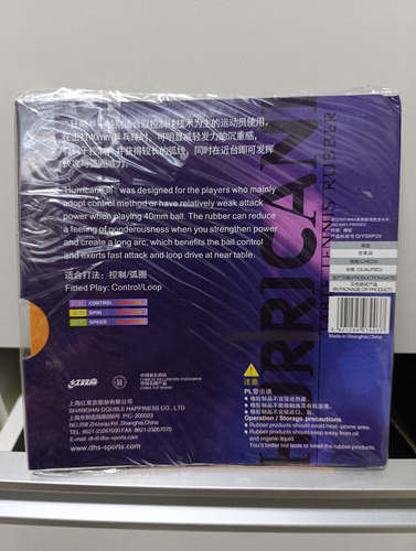 Borracha Tênis De Mesa Dhs Hurricane 3 Séries Cor Preta