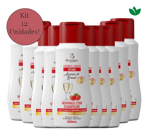 12 Sabonete Íntimo Aromas Brasil Morango Com Champgne 200ml