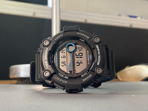 Casio Ws-1300h-1av Tide Graph Moon Phase Reloj Digital Negro Negro Gris (Usado)