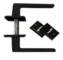 Comprar Manija Puerta Negra Doble Recta Bisel  Economica Aluminio