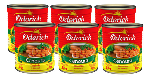 Cenoura Em Cubos Oderich 200 G - Kit 6 Unidades