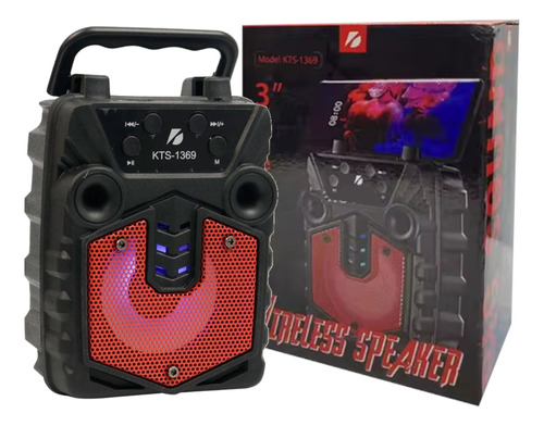 Bocina Altavoz Recargable Usb 3in Led Multicolor Fm Tws Kts