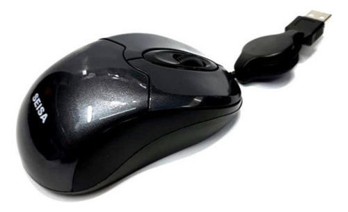 Mouse Usb 2.0 Retráctil Seisa Dn-n603 Ideal Notebook Color Negro