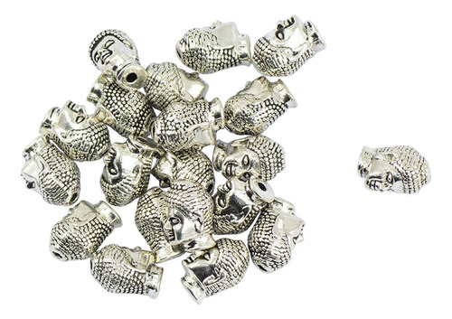 20 Pcs Tibetan Prata 3d Meditando Buddha Metal Espaçador