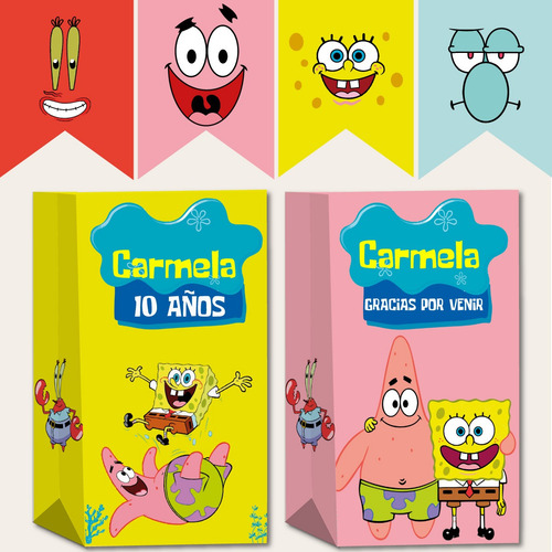 Kit Imprimible Personalizado Bob Esponja, Cumpleaños