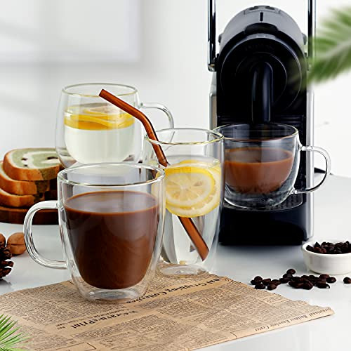 Taza De Café De Vidrio De Doble Pared Grande Cnglass De 17 O