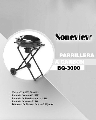 Parrillera A Carbón Mediana Bq3000 Soneview