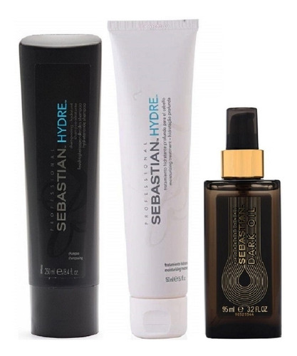 Shampoo Hidratante + Mascarilla + Dark Oil Sebastian Hydre