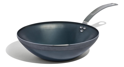 Made In Utensilios De Cocina - Wok De Acero Al Carbono Azul.