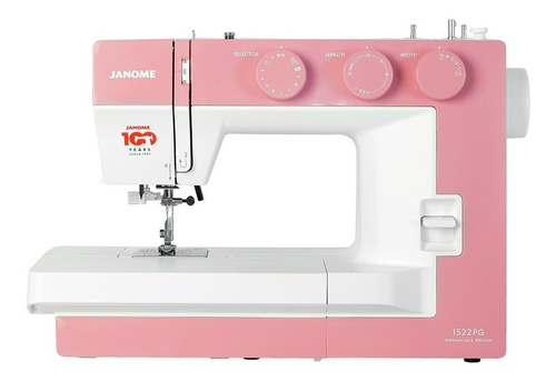 Máquina de costura mecânica doméstica Janome 1522pg cor branca/rosa