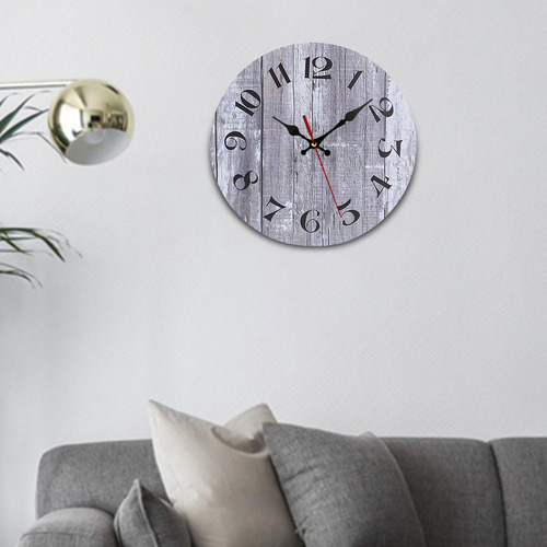 Relojes Colgantes Reloj De Pared De Madera Silencioso Gris