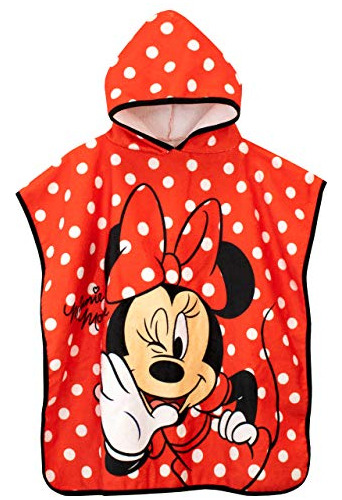 Disney Poncho De Toalla Con Capucha Para Niña Minnie Mouse T