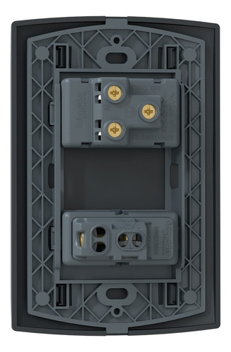 Placa Con Interruptor Sencillo Y 1 Contacto 2p+t Marisio Color Negro Corriente Nominal 15 A Voltaje Nominal 250v