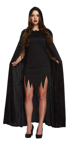 Capa De Terciopelo Capucha Capa Halloween Larga Para Adulto