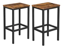 Comprar Taburetes De Bar Vasagle Juego X 2 De Estilo Industrial Color Marrón