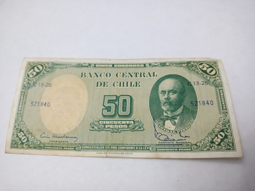 Billete. 50 Pesos. Chile