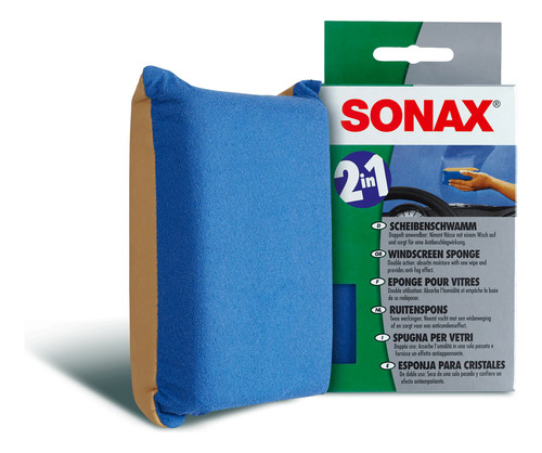 Sonax 2in1 Esponja Para Cristales Amarillo Con Azul 1 Pieza