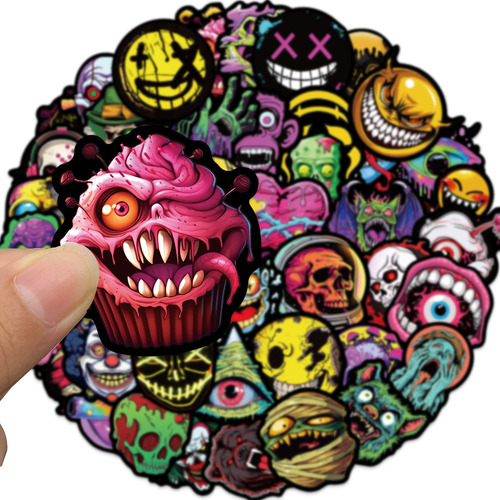 10/25/50 Unidades De Adesivos Horror Skull Grimace Graffiti