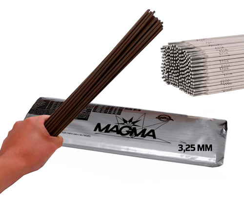 Eletrodo Para Solda Magma Soldas 102096-325msism Cinza - 3.25cm De Diâmetro X 350mm  De Comprimento 1kg Por 30 Kits De15 Unidades