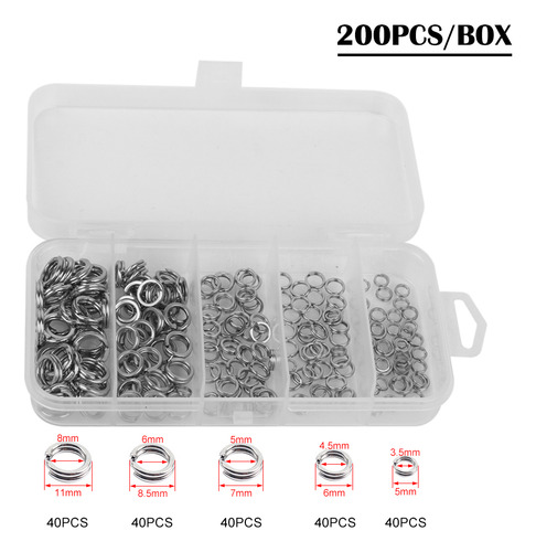 200 Anillos Partidos Acero Inoxidable Pesca Conectores.ali