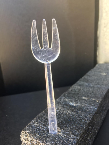 Tenedor Shot Acrílico Para Pasapalos Y Postres Paq De 50 Uni