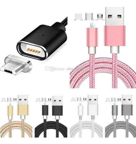 Cable Magnético 3 En 1 Lightning iPhone, Tipo C Y Micro Usb