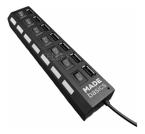 Hub Usb 2.0 Switch 7 Portas C/ Botão Made Basics Usb-7
