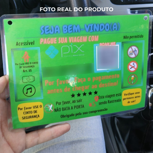Kit 2 Placas Para Qr Code Do Pix Uber 99 Taxi Indriver