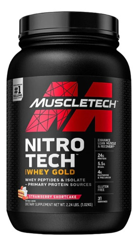 Nitro Tech 100% Whey Gold Muscletech Proteína 2 Lb