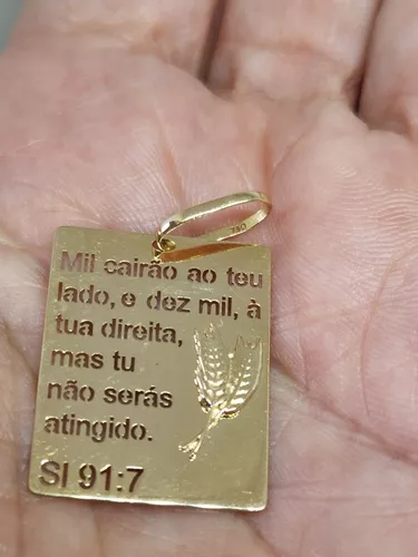 Pingente Salmo 91 Em Ouro 18k750 Amarelo Polido - Rosangela Lima Joias