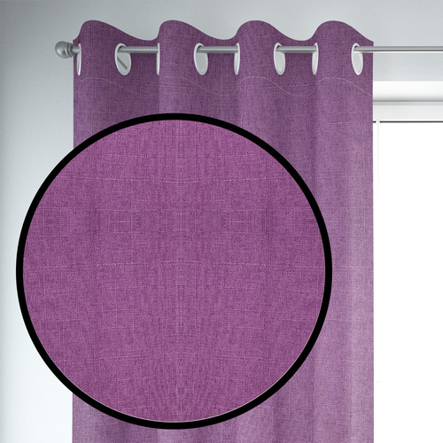 Set De Cortinas Blackout 2 Paños De 140 X 220 Cm Morado