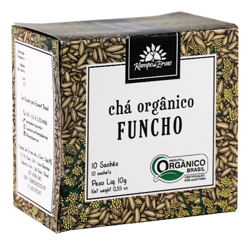 Funcho Chá Orgânico E Certificado Kampo De Ervas 10 Sachês