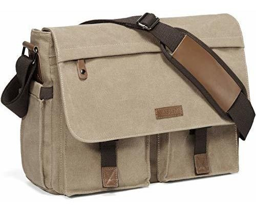 Bolso Bandolera Vaschy Impermeable Lona Beige 11.7 Litros